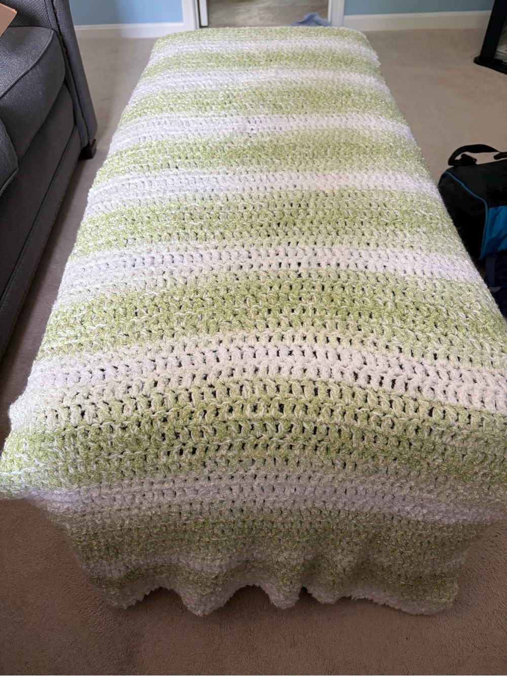 Hand Crocheted Rectangular Prayer Shawl